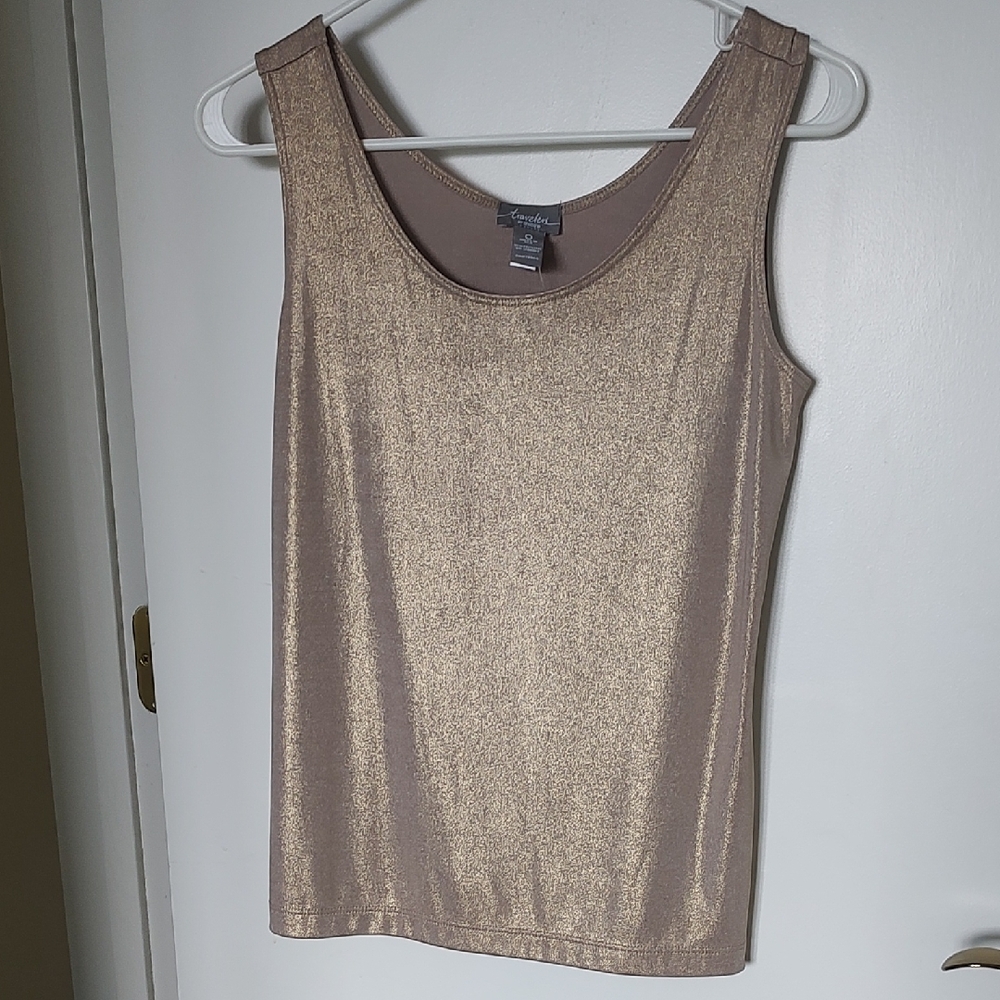 Chico's Metallic Gold Tank Top